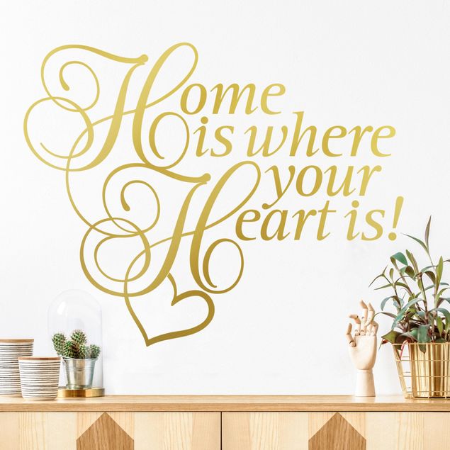 Naklejki na ścianę miłość Dom jest tam, gdzie jest serce z sercem