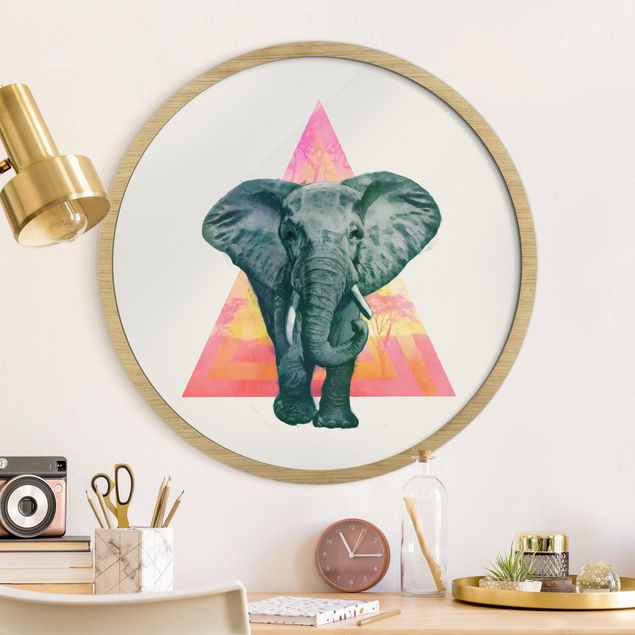 Obrazy słoń Illustration Elephant Triangle Drawing Background