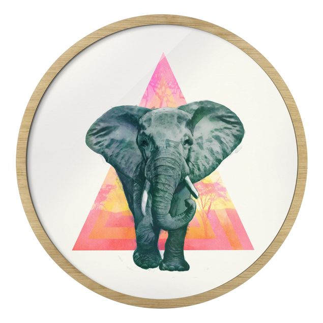 Obrazy nowoczesny Illustration Elephant Triangle Drawing Background