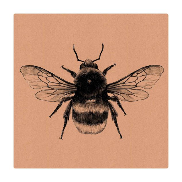 Mata korkowa - Ilustracja latającego trzmiela Czarna