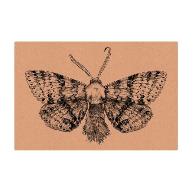 Mata korkowa - Ilustracja latającej ćmy Czarna