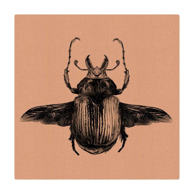 Mata korkowa - Ilustracja latającego żuka Czarna