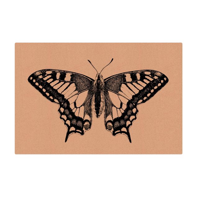 Mata korkowa - Ilustracja latającego jaskółczego ogona Czarna