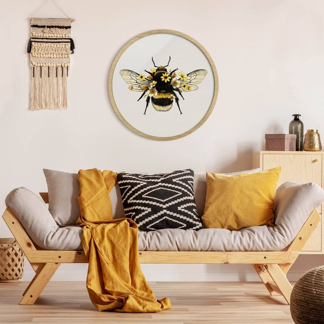 Nowoczesne obrazy Illustration Floral Bumblebee