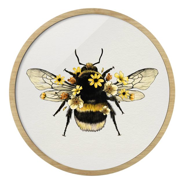 Zwierzęta obrazy Illustration Floral Bumblebee