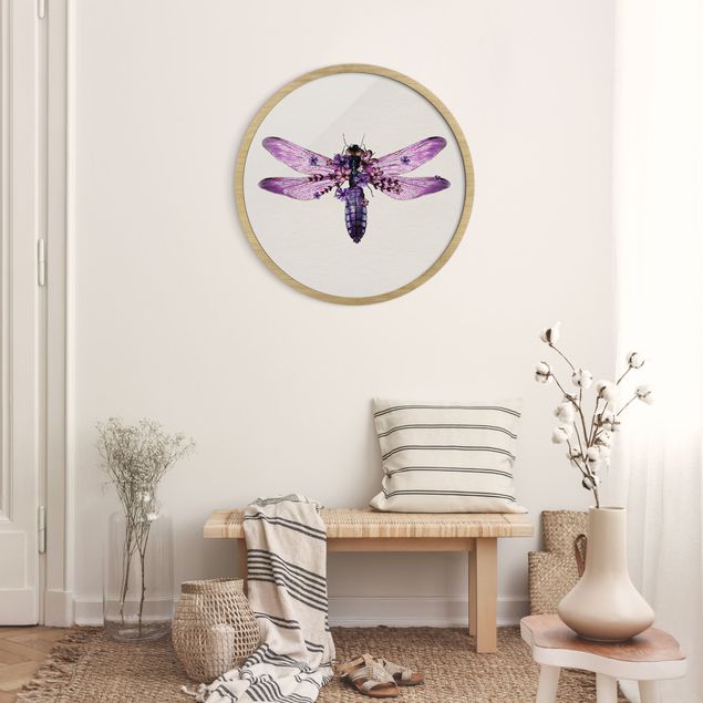 Nowoczesne obrazy do salonu Illustration Floral Dragonfly