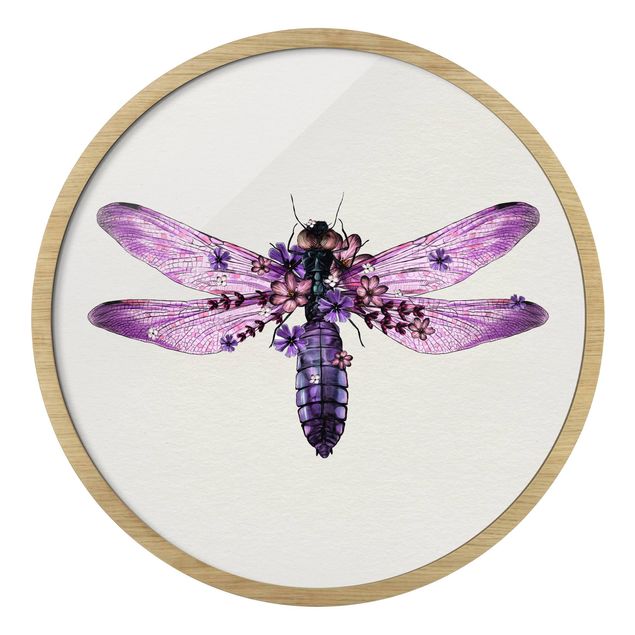 Obrazy ze zwierzętami Illustration Floral Dragonfly