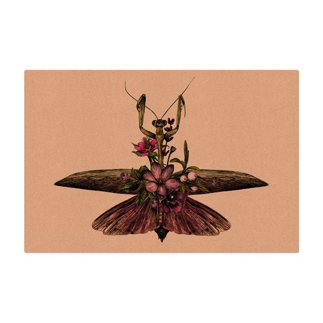 Mata korkowa - Ilustracja przedstawiająca modliszkę kwiatową