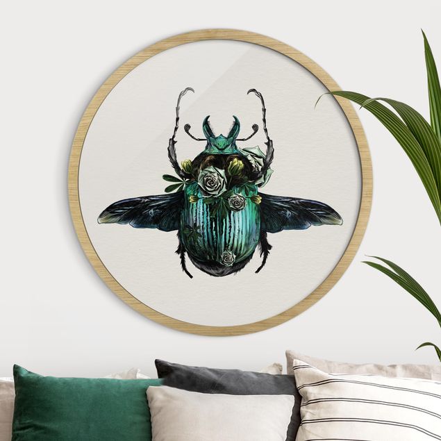 Obrazy w ramie zwierzęta Illustration Floral Beetle