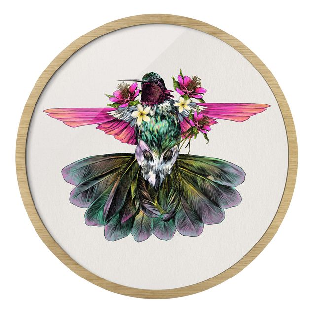 Obrazy zwierzęta Illustration Floral Hummingbird