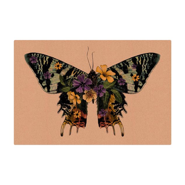 Mata korkowa - Ilustracja kwiatowego motyla madagaskarskiego