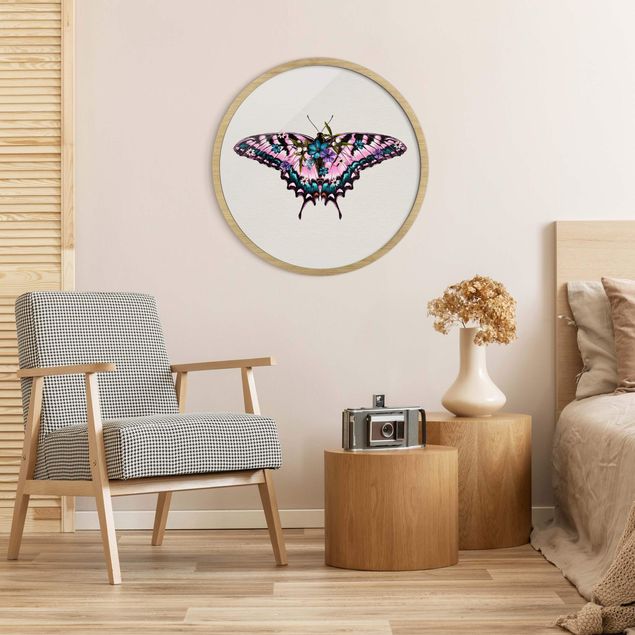 Motyl obraz Illustration Floral Tiger Swallowtail