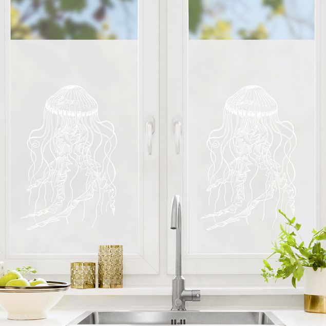 Folia okienna motywy Illustration Jellyfish