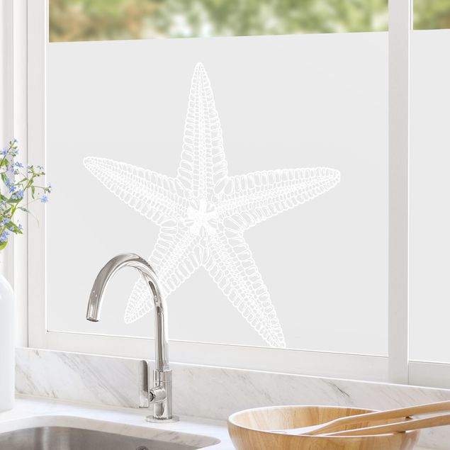 Folia okienna motywy Illustration Starfish
