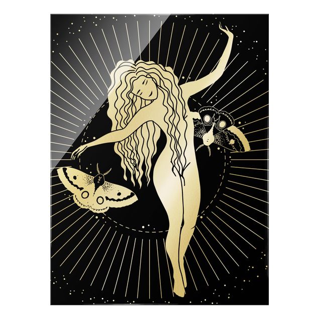Obraz na szkle - Ilustracja Tancerz gwiaździsty i ćma