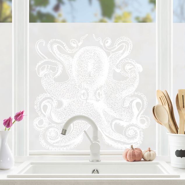 Folia okienna motywy Illustration Octopus