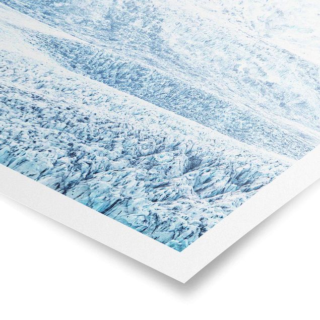 Niebieskie obrazy Wzór na lodowcu islandzkim