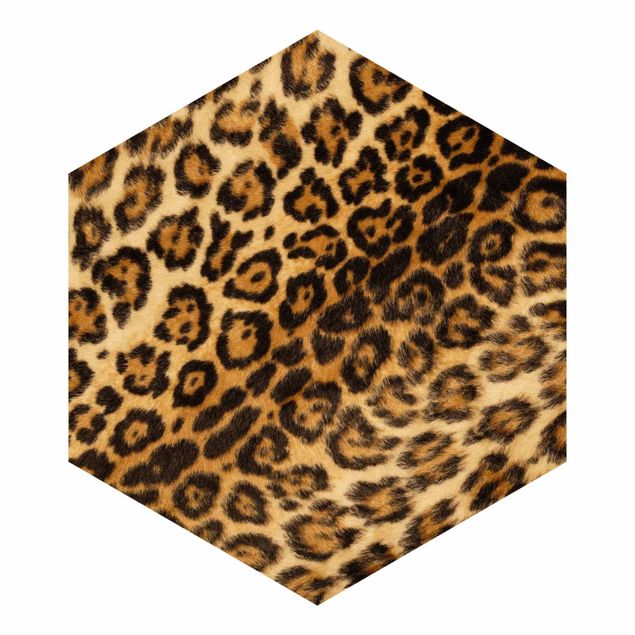 Sześciokątna tapeta samoprzylepna - Skóra jaguara
