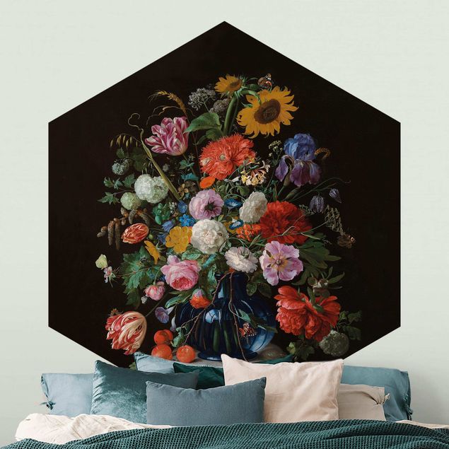 Tapety słoneczniki Jan Davidsz de Heem - Szklany wazon z kwiatami