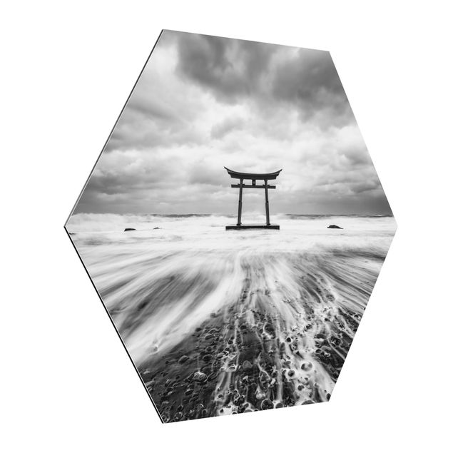 Obrazy nowoczesne Japońskie torii w morzu