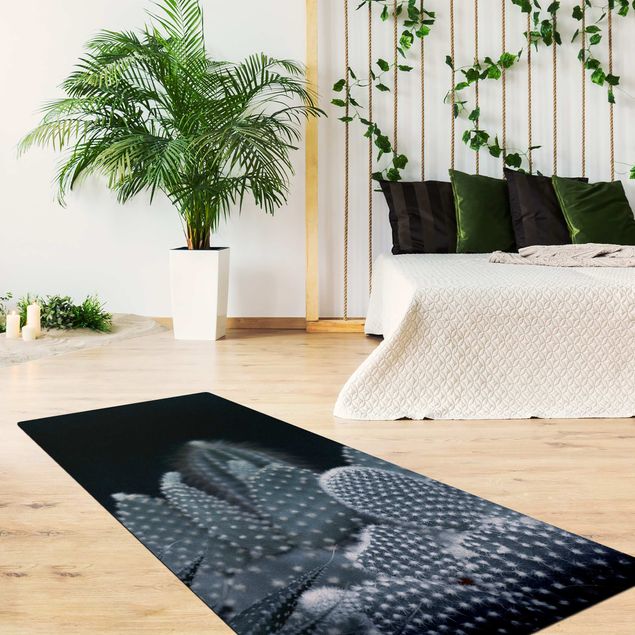 nowoczesny dywan Rodzina kaktusów w nocy