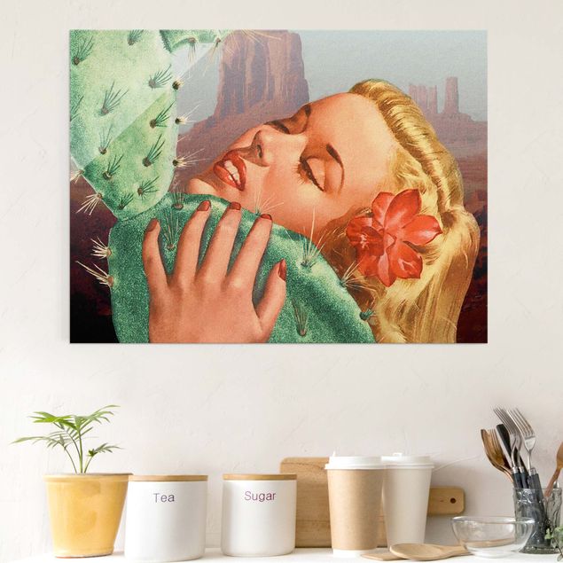 Obrazy na szkle poziomy Kaktusowa miłość