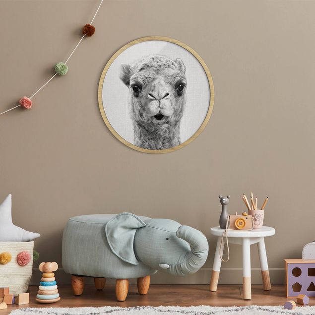 Obrazy w ramie dla dzieci Camel Konrad czarno-biały