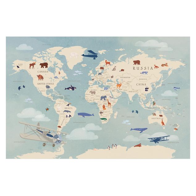 Fototapeta - Map With With Animals Of The World