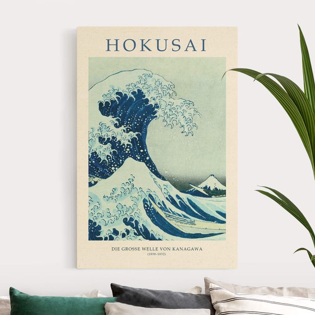 Obraz na naturalnym płótnie - Katsushika Hokusai - Wielka fala w Kanagawie - wydanie muzealne