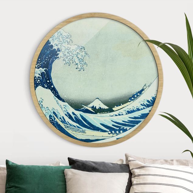 Obrazy w ramie artystyczne Katsushika Hokusai - The Great Wave At Kanagawa