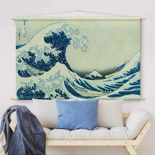 Nowoczesne obrazy do salonu Katsushika Hokusai - The Great Wave At Kanagawa