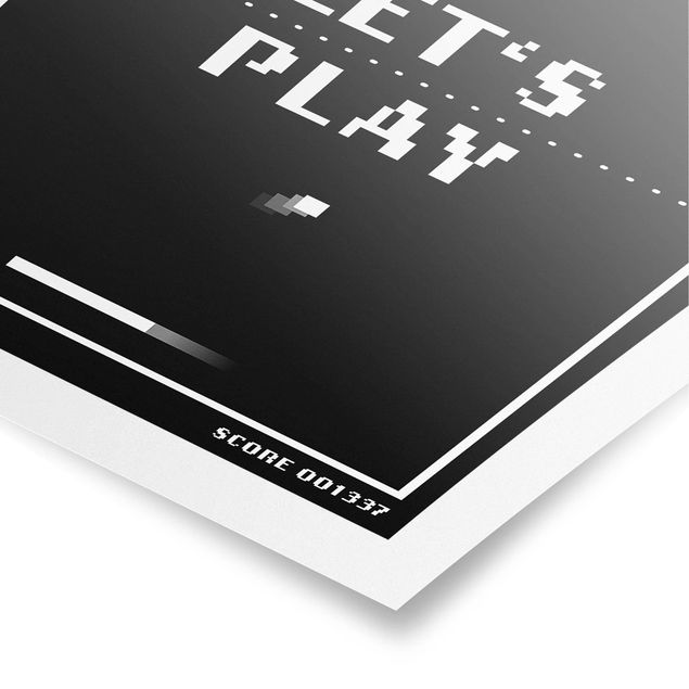 Plakaty czarno białe Classical Video Game In Black And White Let's Play