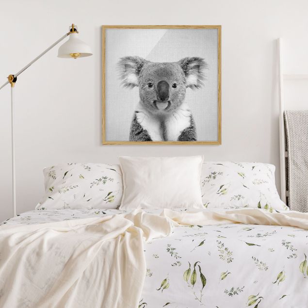 Obrazy w ramie zwierzęta Koala Klaus Black And White