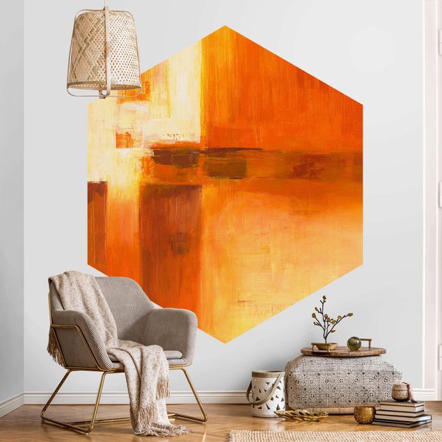 Fototapety abstrakcja Kompozycja w kolorach pomarańczowym i brązowym 01