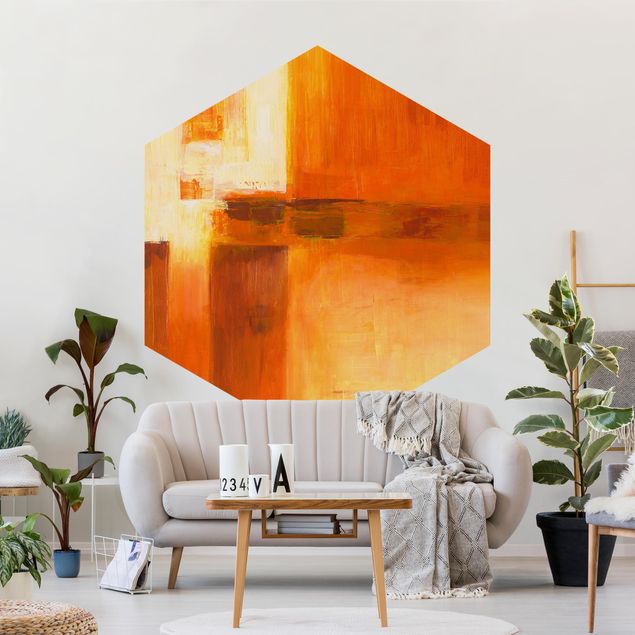 Petra Schüssler obrazy Kompozycja w kolorach pomarańczowym i brązowym 01