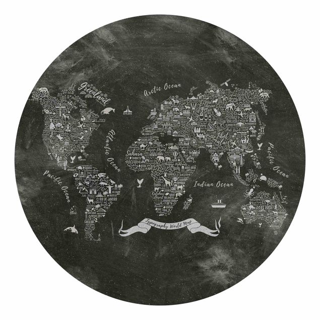 Fototapeta Kredka typograficzna Mapa świata
