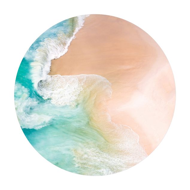 Okrągły dywan winylowy - Pocałunek oceanu