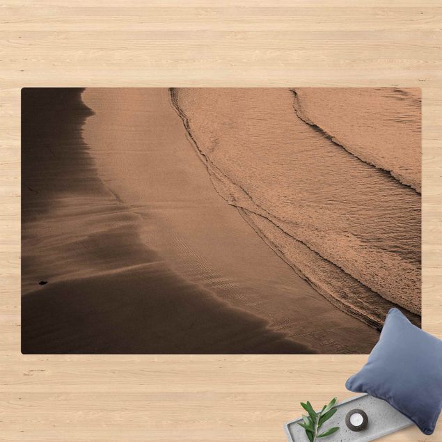 dywany nowoczesne Lekki wiatr na plaży czarno-biały