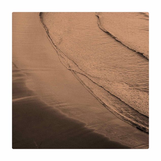 Mata korkowa - Lekki wiatr na plaży czarno-biały