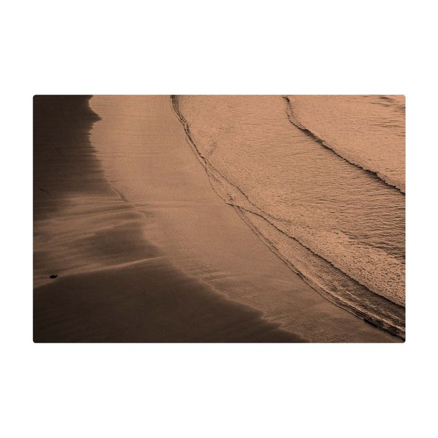 Mata korkowa - Lekki wiatr na plaży czarno-biały