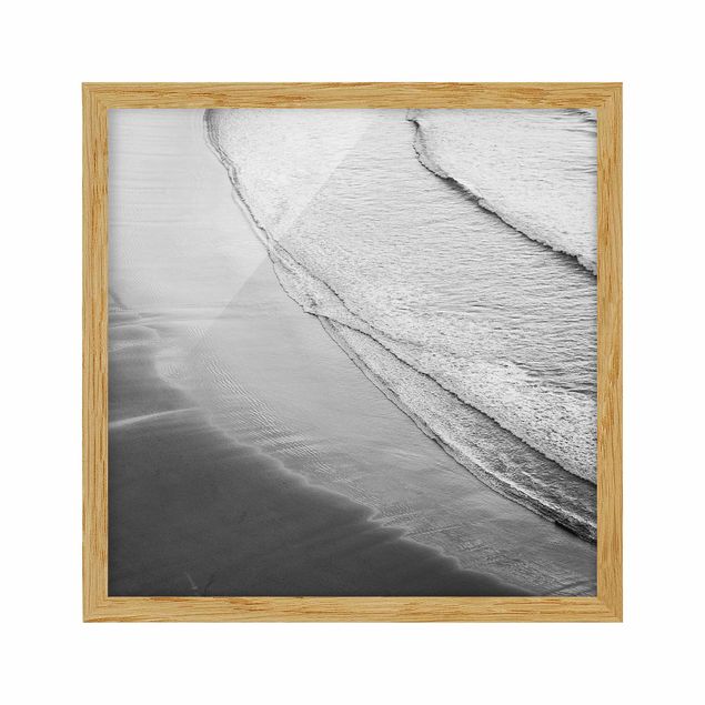Obrazy w ramie do korytarzu Lekki wiatr na plaży czarno-biały