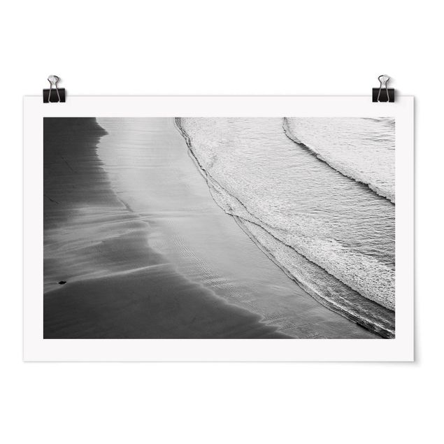 Obrazy morze Lekki wiatr na plaży czarno-biały