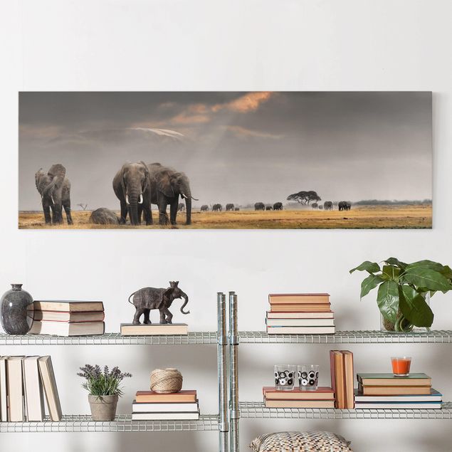 Obraz na płótnie - Słonie sawanny