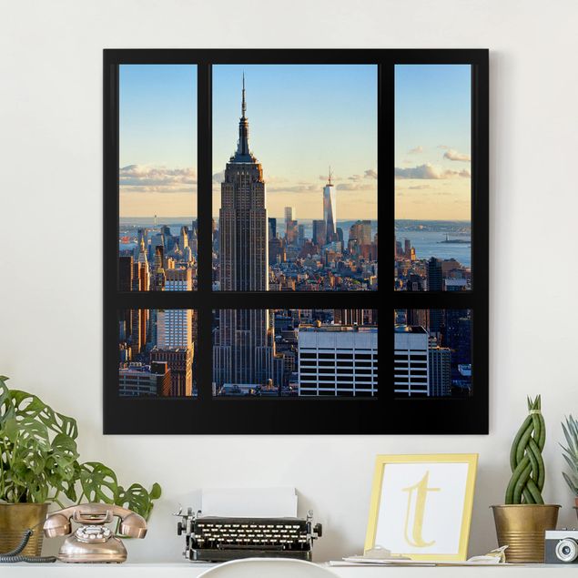 Obraz na płótnie - Nowy Jork Widok z okna na Empire State Building