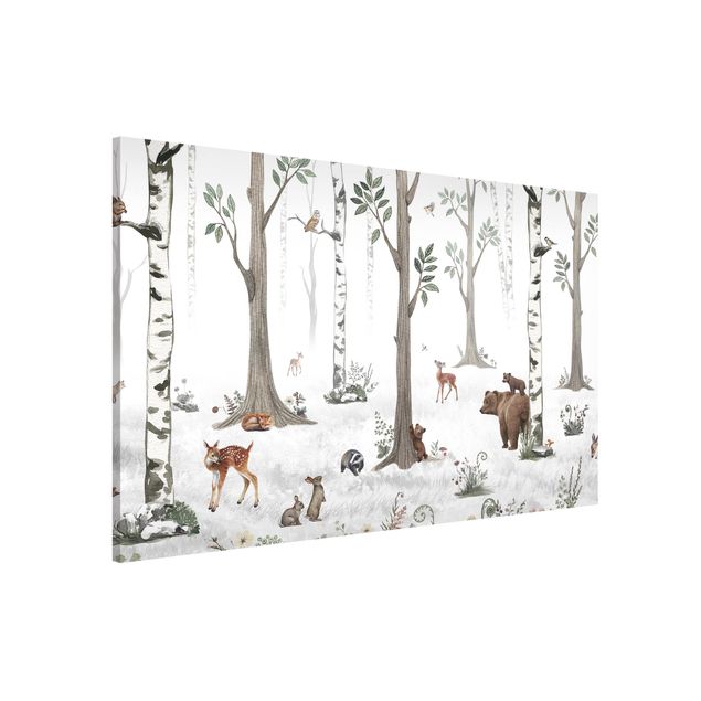 Obraz misia Cichy biały las ze zwierzętami