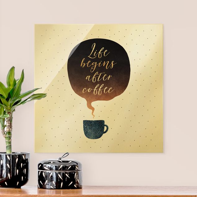 Obrazy z kawą Życie zaczyna się po kawie Points