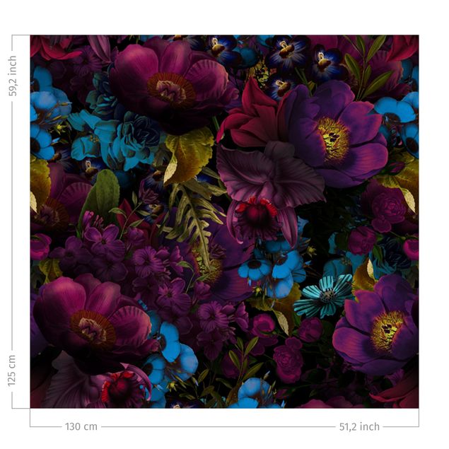 Dekoracja do kuchni Purple Blossoms With Blue Flowers