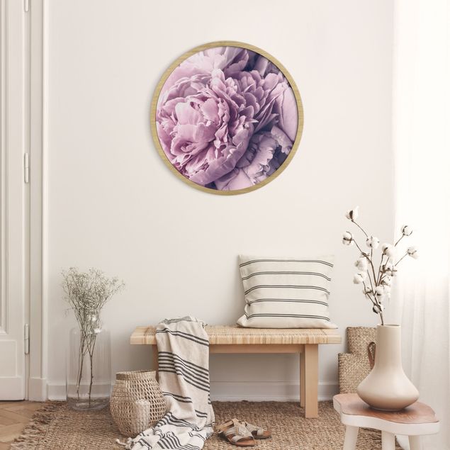 Obrazy do salonu nowoczesne Purple Peony Blossoms