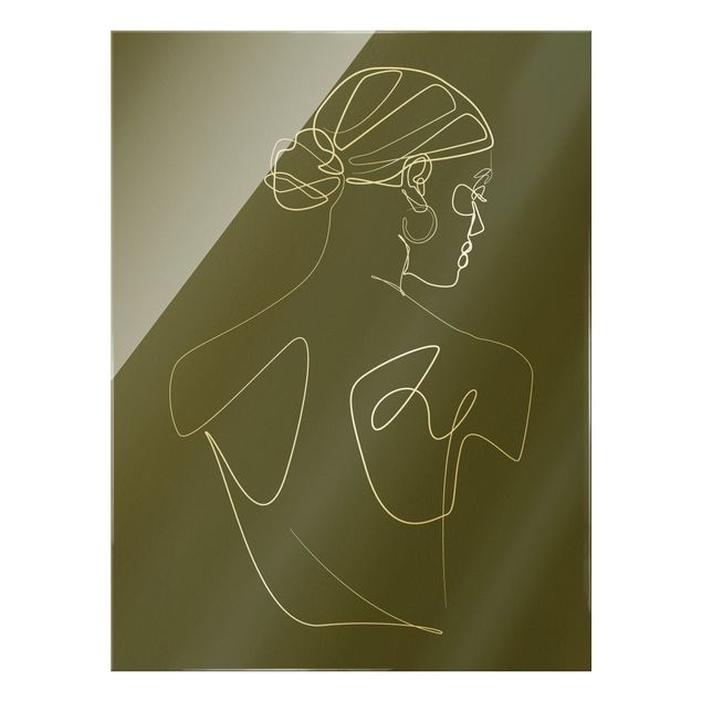 Obrazy portret Line Art - Kobieta z zielonymi plecami
