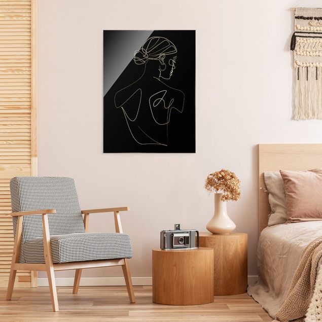 Obrazy do salonu Line Art - Kobieta z czarnymi plecami